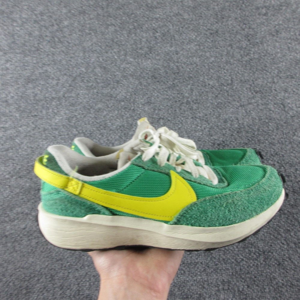 Nike Waffle Debut Running Shoes Womens Size 7 Green Yellow Mesh Suede DX2931-300